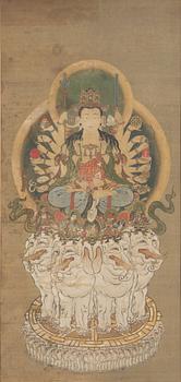 A painting depicting a boddhisattva, Japan, late 19th Century, circa 1900.