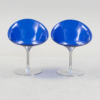 Philippe Starck, a pair of 'Eros' chairs from Kartell, Italy.