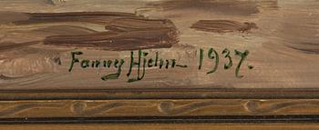 Fanny Hjelm, olja på pappannå, signerad och daterad 1937.