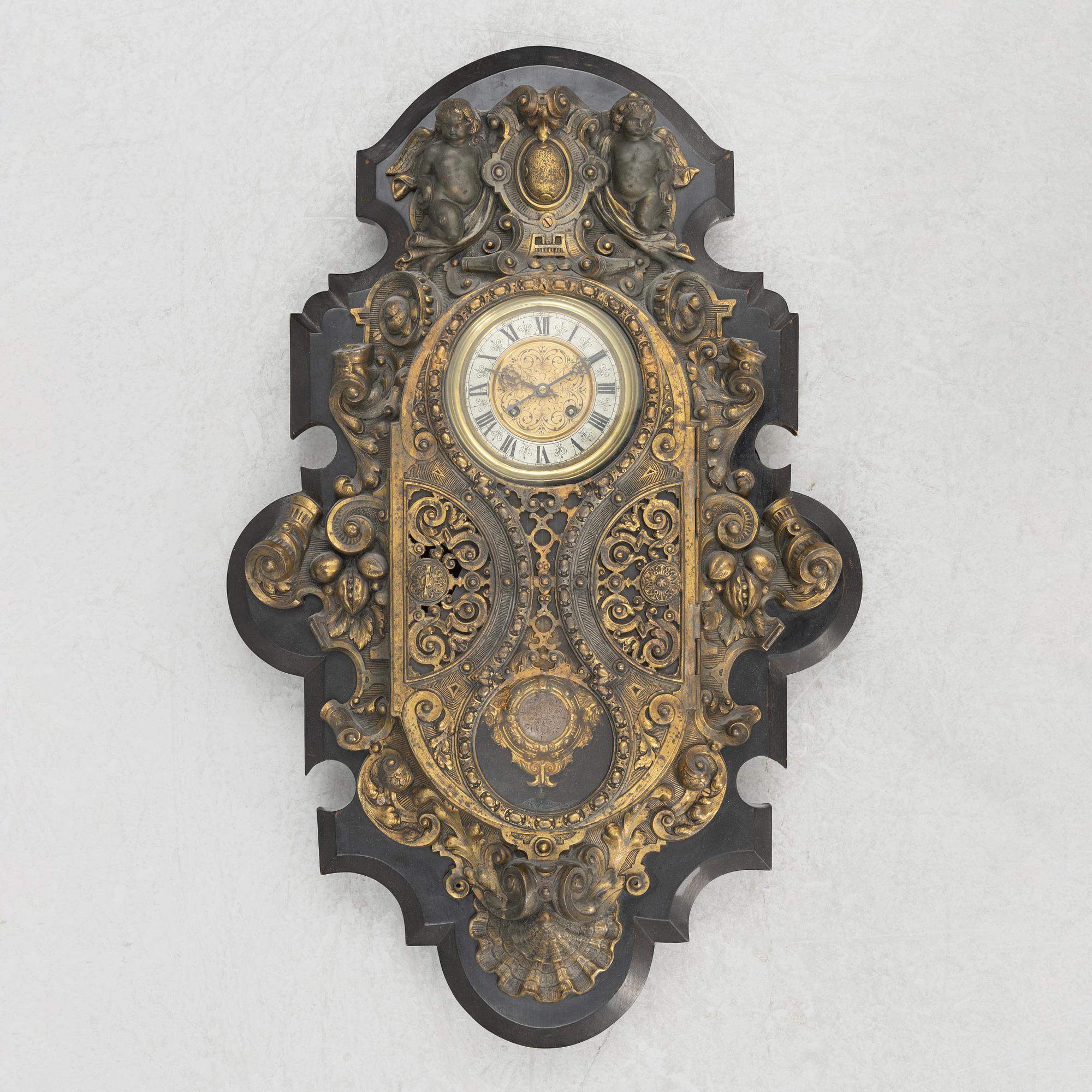 Väggur, nyrenässans, 1800-talets andra hälft.