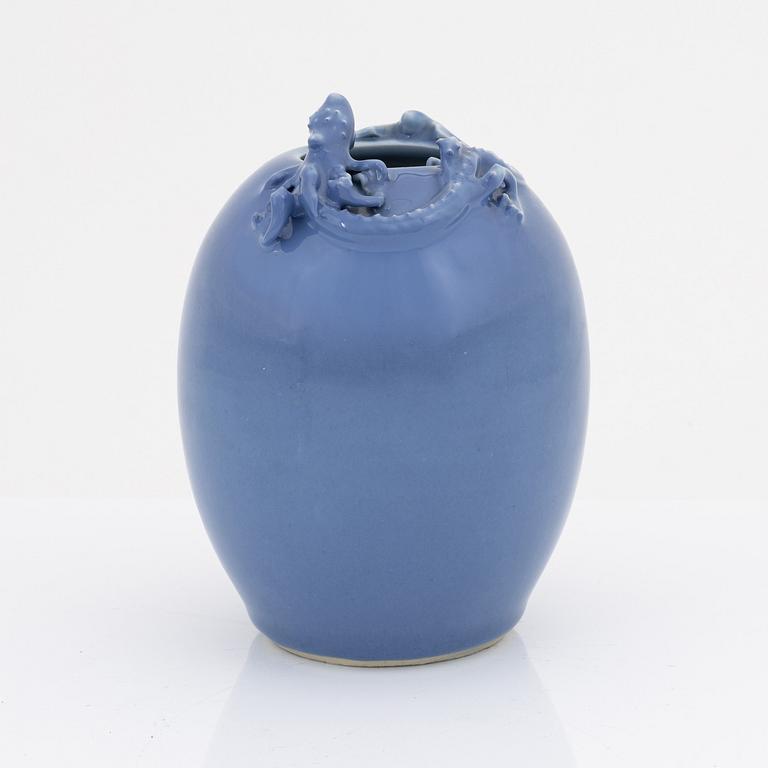 A Chinese claire du lune vase, 20th century.