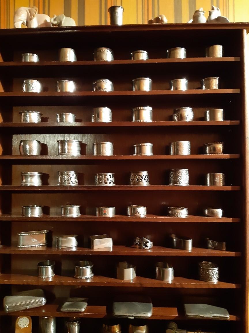 A collection of silver napkin rings, mostly England, Denmark (46 pieces).