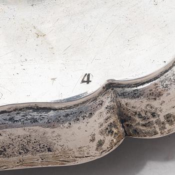 An 18th century silver tazza, mark of Johann Martin I Satzger, Augsburg 1747-1749.