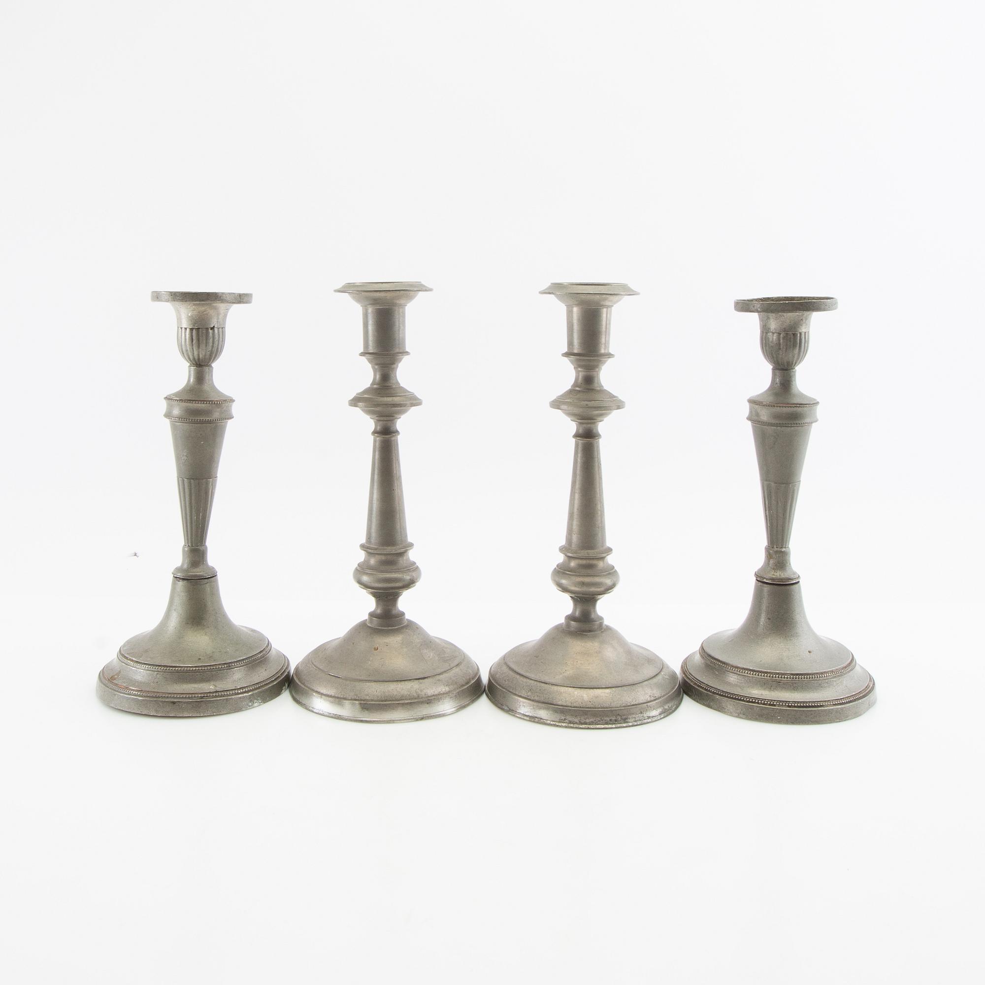 Candle holders 2 pairs, second half of the 19th century, tin.