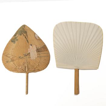 Fläktor, 12 stycken, papp. Sen Qingdynasti/tidigt 1900-tal.