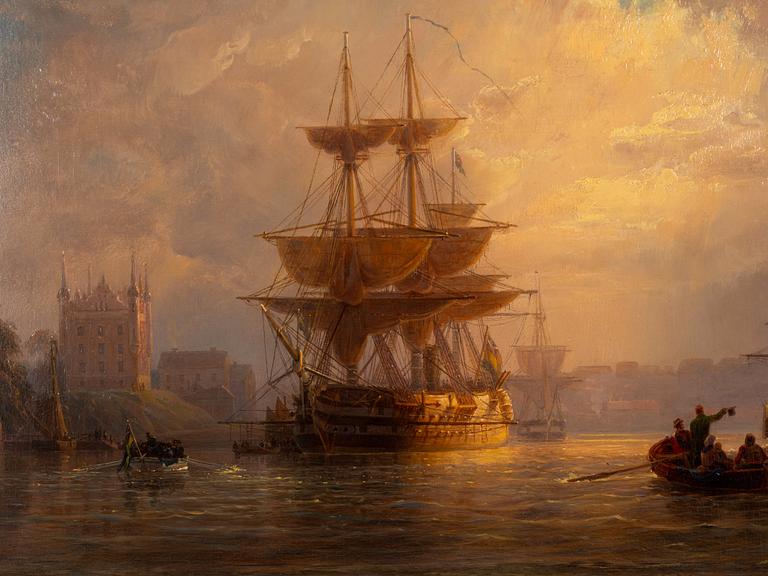Johan Christian Berger, Skruflinieskeppet Stockholm vid Skeppsholmen, Stockholm.