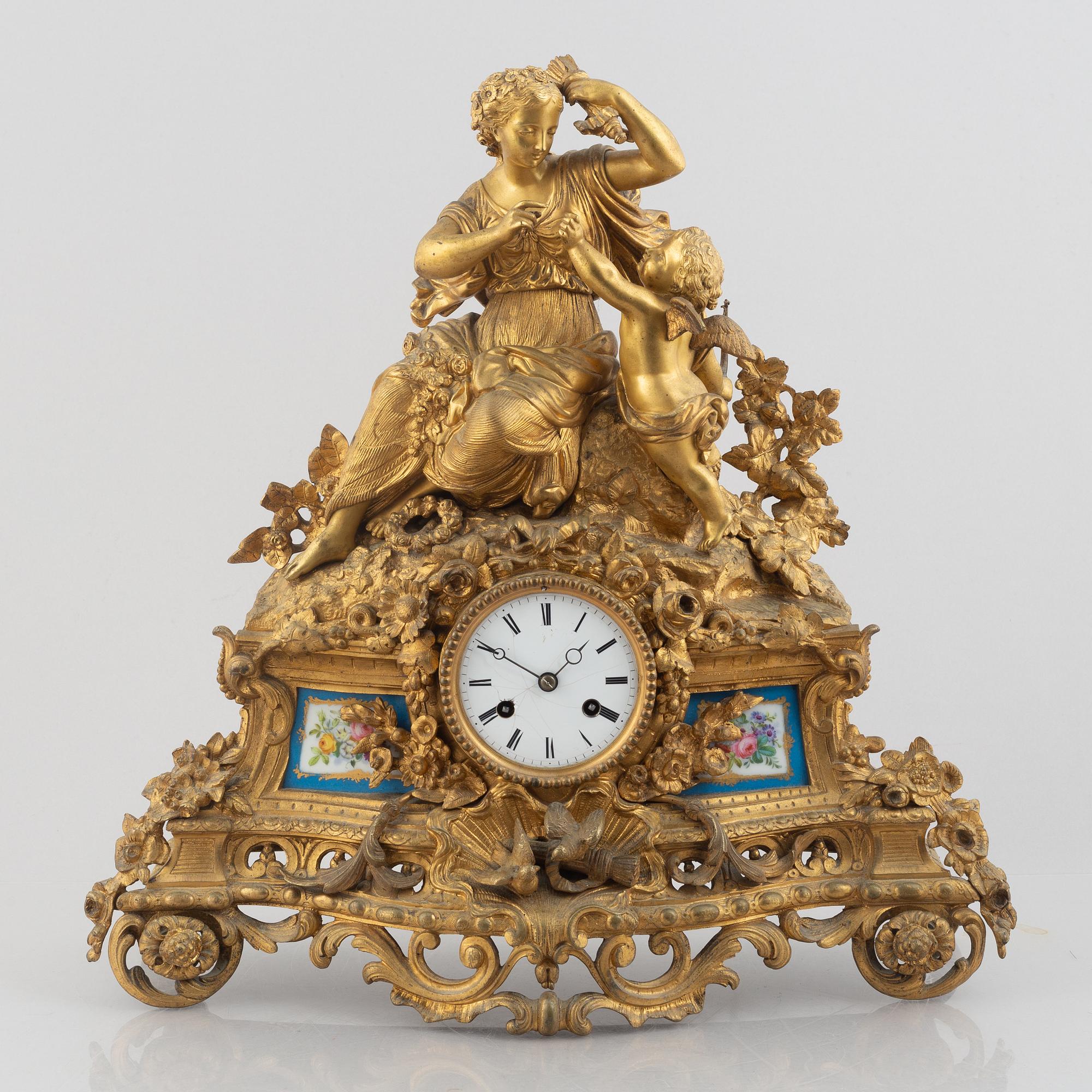 A Rococo Revival mantel clock, second half of the 19th century.