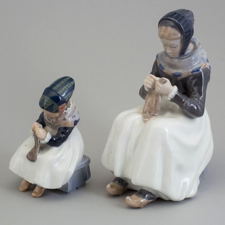 FIGURER, två stycken, porslin. Royal Copenhagen, Danmark, 1970-tal.