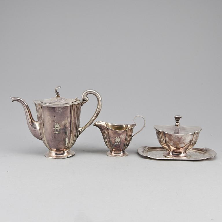 KAFFESERVIS, nysilver, GAB, 4 delar.