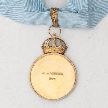 Carl XVI Gustav, H.M. Konungens medalj, 12:e storleken, förgyllt finsilver, med Serfimerordens band. 1994.
