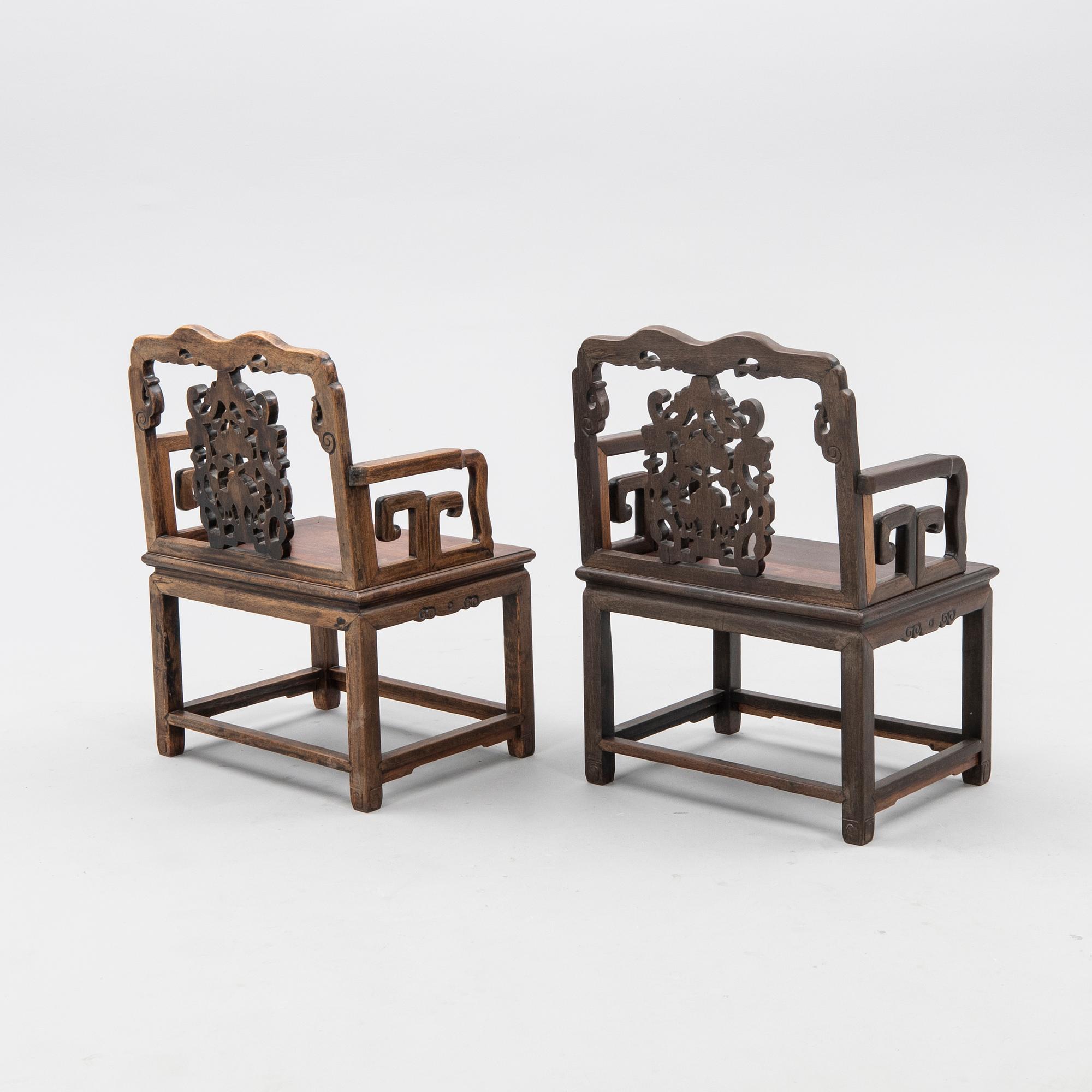 Pair of armchairs, China, 20th century.