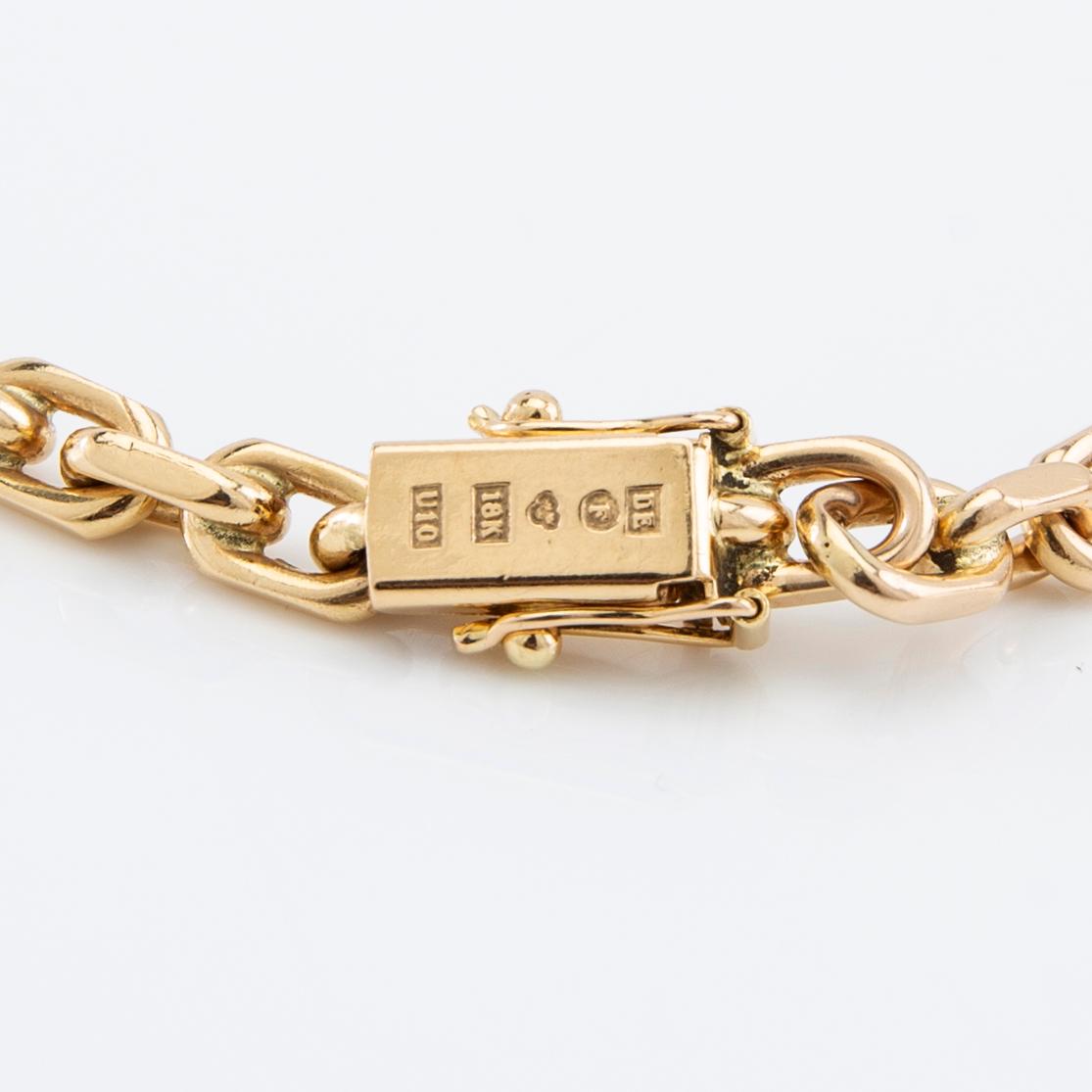 Halsband och armband, ankarlänk 18K guld.