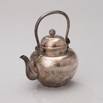 A Korean Silver Tea Pot.