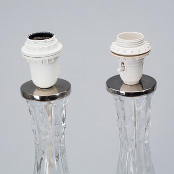 BORDSLAMPOR, ett par, Carl Fagerlund, Orrefors.