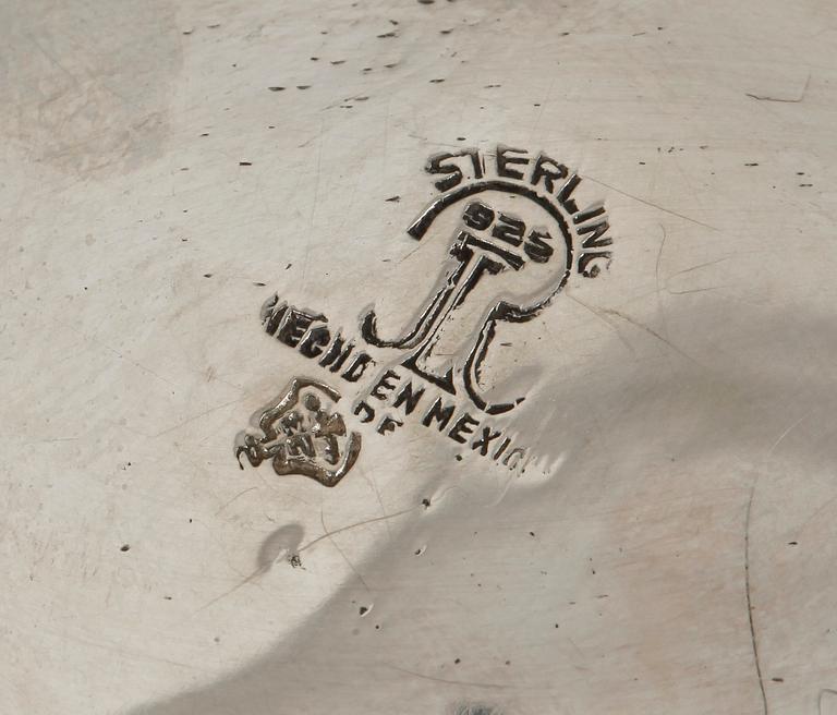 KAFFESERVIS, 4 delar, silver, Mexico, 1900-tal. Vikt ca 2420 gr.