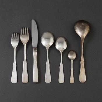 61 pieces of silver cutlery, late 20th century .