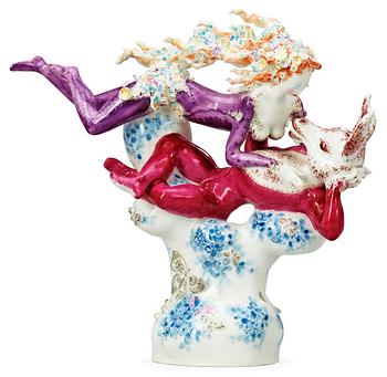 A Peter Strang porcelain figure, 'Titania mit Zettl', Meissen, Germany.