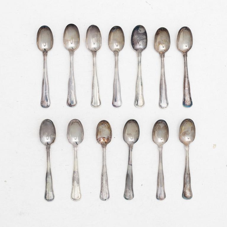 Twelve silver coffee spoons, Mema and Cohr, 1980s.