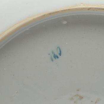 A set of two famille rose armorial dinner plates, Qing dynasty, Qianlong (1736-95).