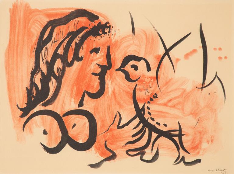 Marc Chagall, "Femme à l'oiseau", from "Douze Contemporains".