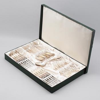 BESTICKSERVIS, 39 delar, silver, "Olga", GAB, Stockholm, 1960-tal. Total vikt ca 2166 g.