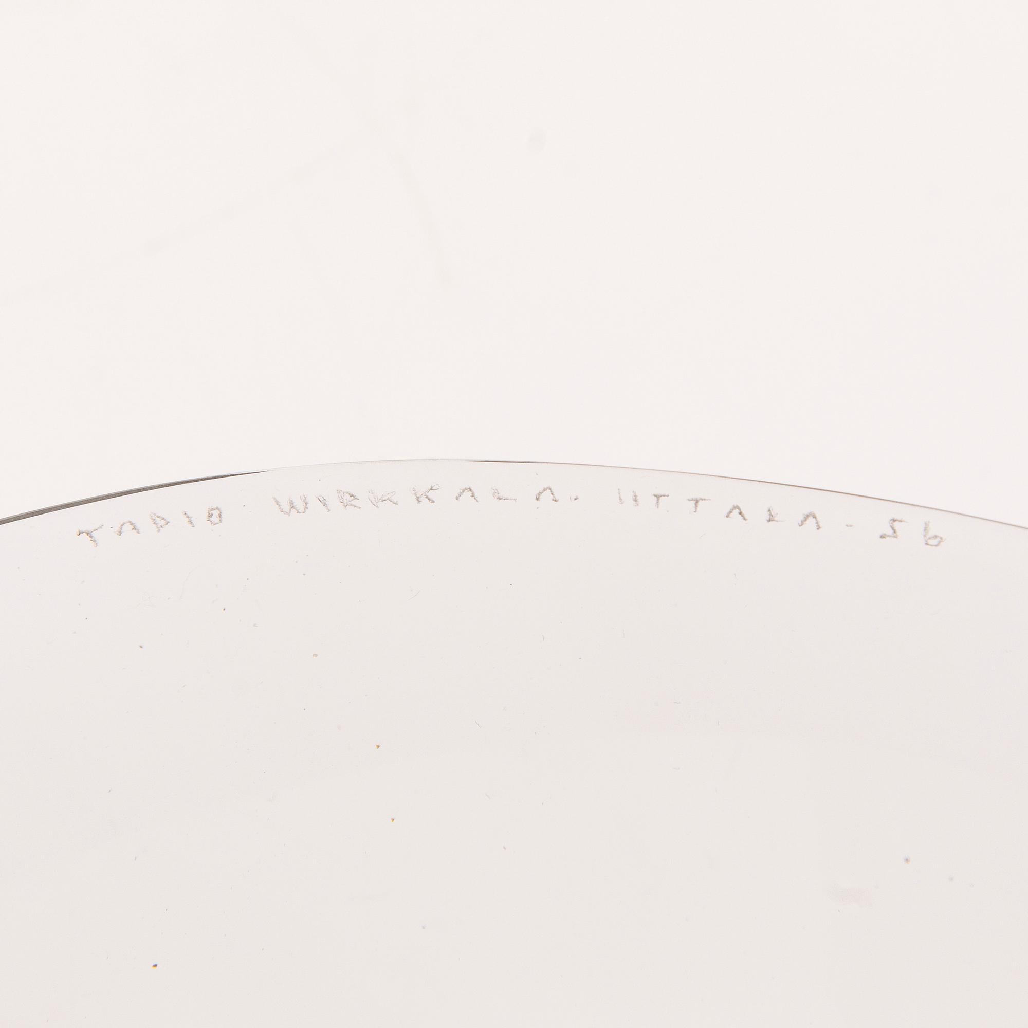 TAPIO WIRKKALA, taidelasi, malja, signeerattu Tapio Wirkkala, Iittala-56.