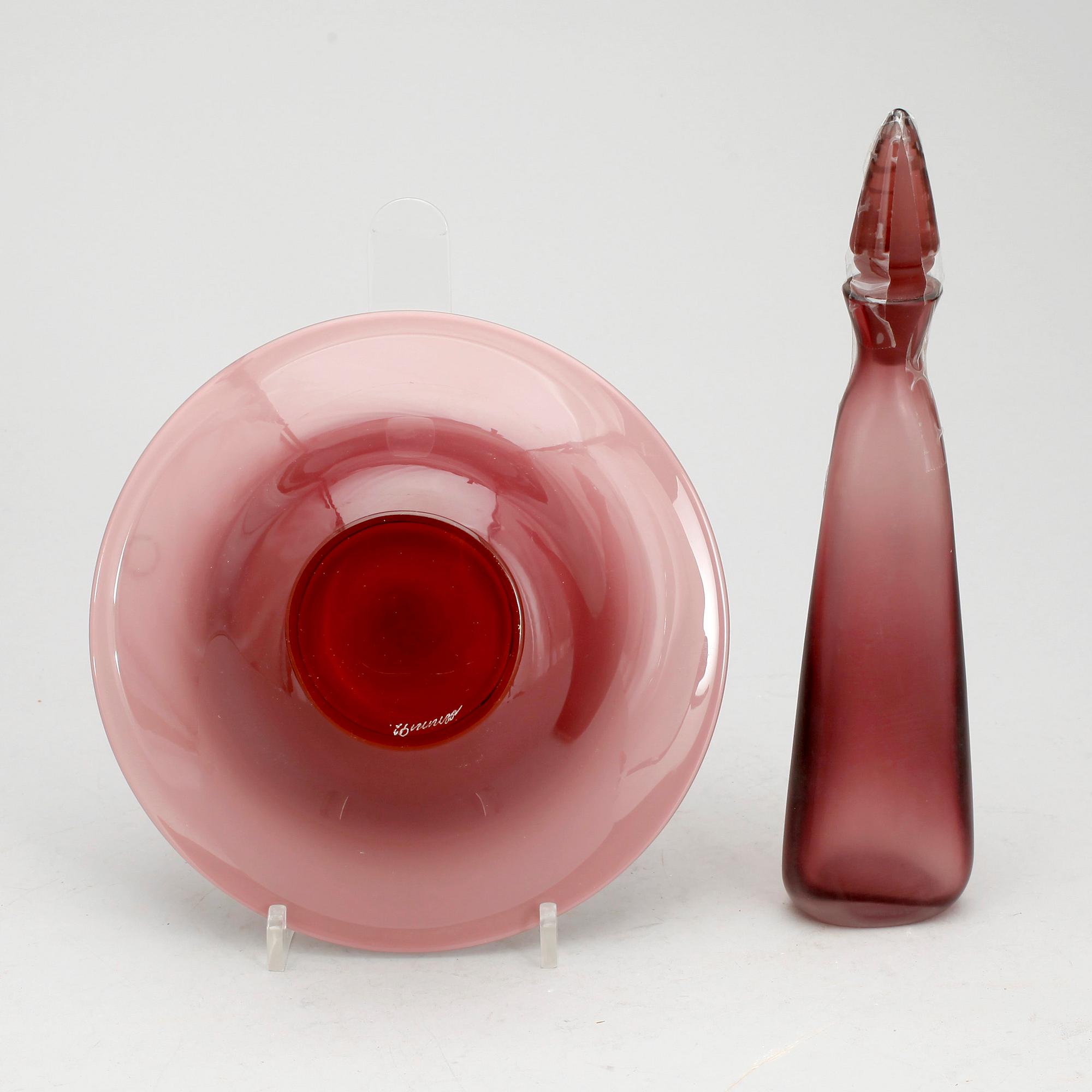SKÅL samt KARAFF, glas, Venini, 1900-tal.