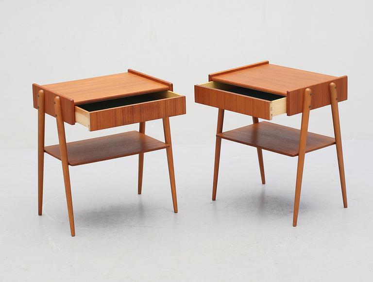 SÄNGBORD, ett par, AB Carlströms & CO Möbelfabrik, 1950/60-tal.