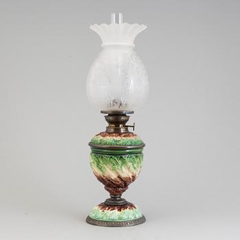 A late 19th century oil lamp.