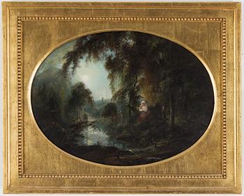 ELIAS MARTIN, attributed to, oil on panel, oval, 37 x 50 cm, unsigned.