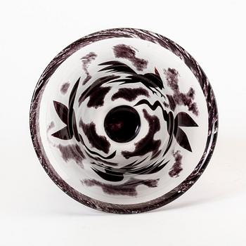 An Ulrica Hydman-Vallien signed glass bowl from Kosta Boda.