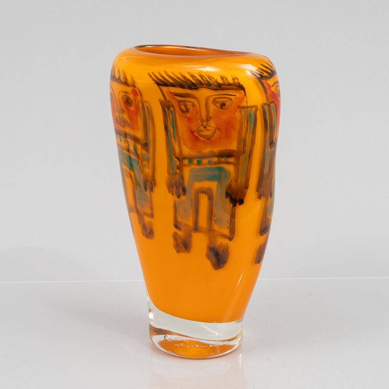 Ada Loumani, vase, glass, signed.