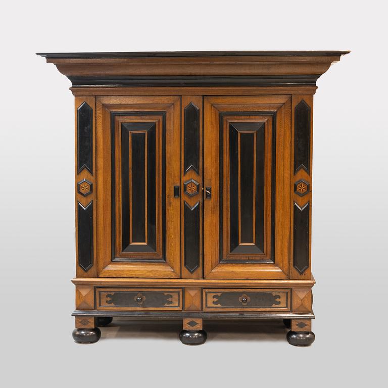 An oak Baroque cabinet, 18th Century.
