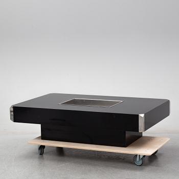WILLY RIZZO, a black and chrome coffee table, second half of the 20th Century.