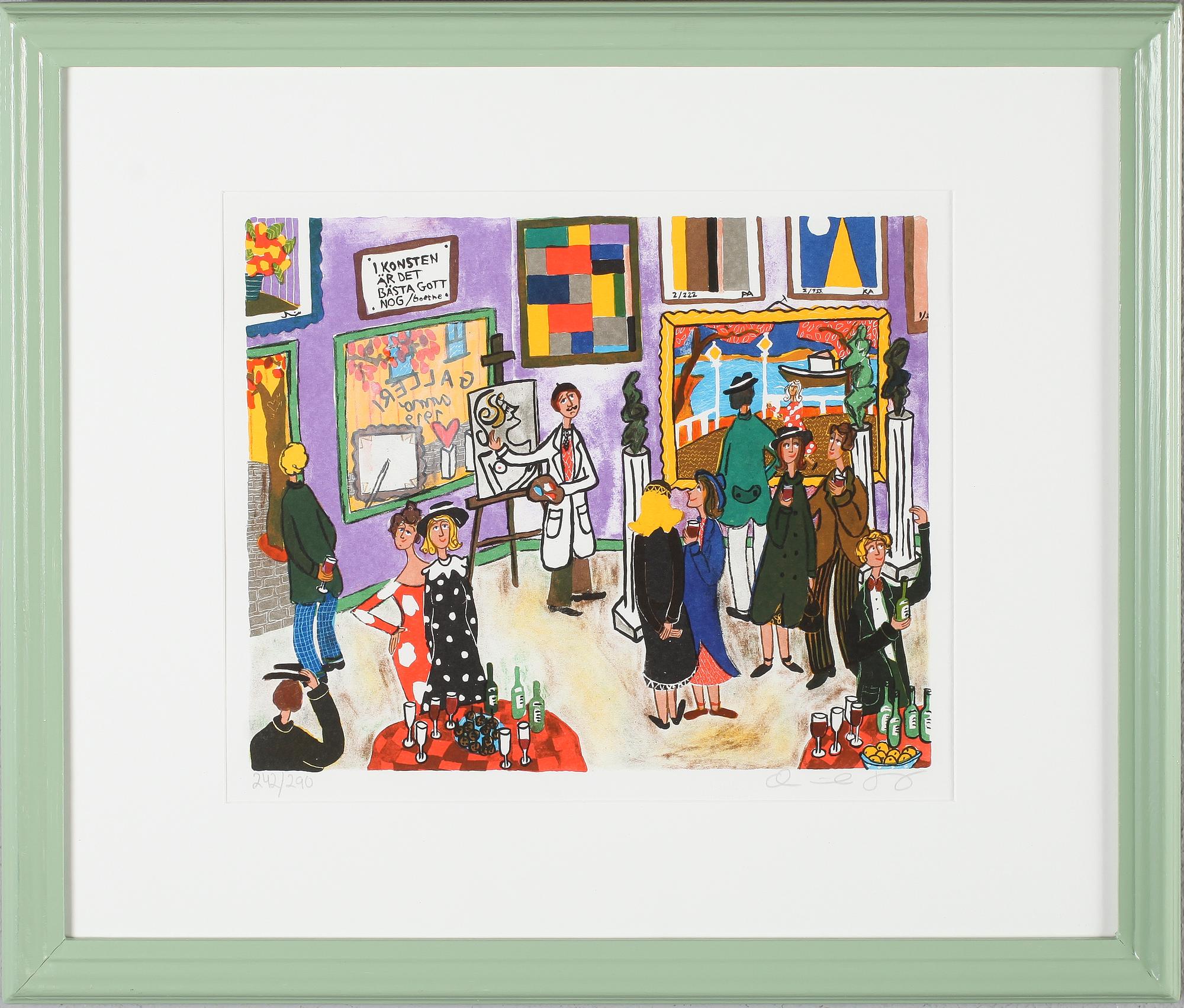 MARIKA LANG, färglitografi, signerad och numrerad 242/290.