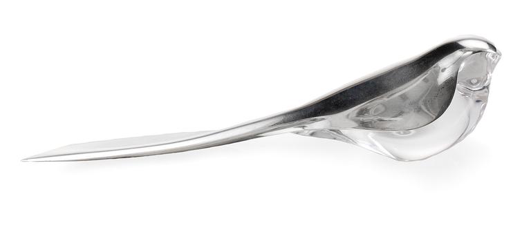 A Georg Jensen glass and silver letter opener, design by Allan Scharff, Denmark.