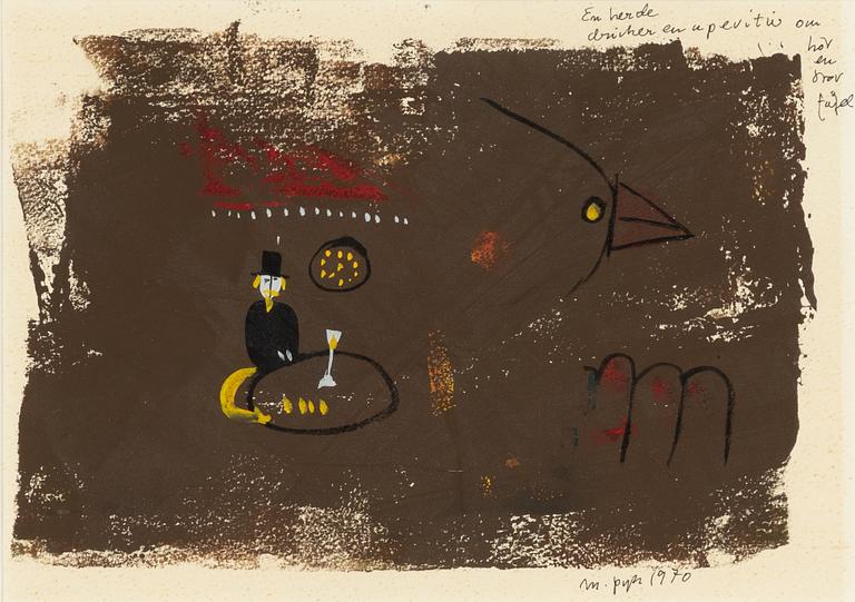 Madeleine Pyk, "En herde dricker en aperitiv och hör en stor fågel".