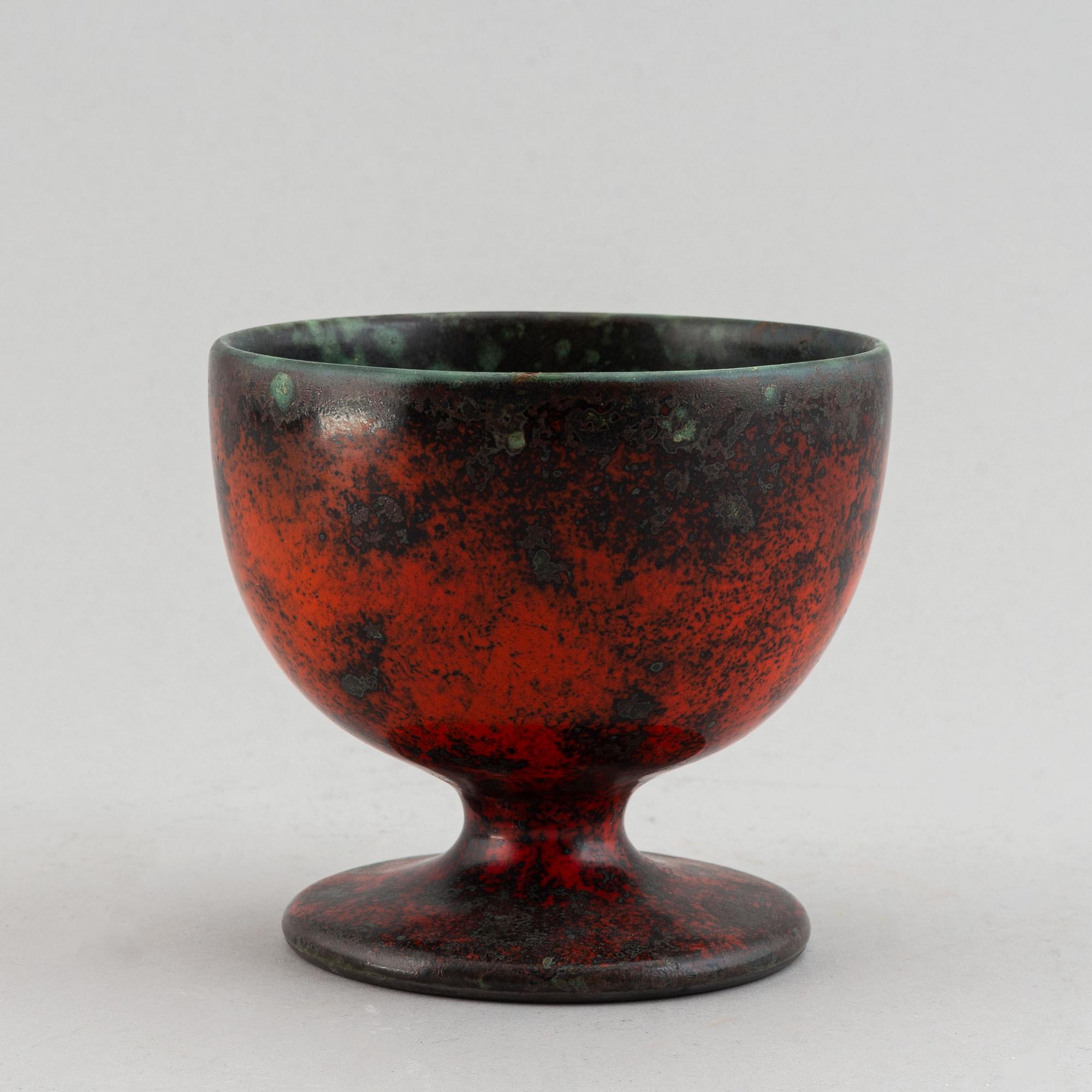 Hans Hedberg, a faience footed bowl, Biot, France.