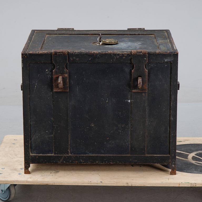 A cast iron chest/safe, late 19th Century.
