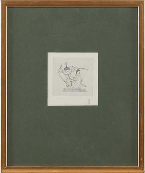 GERHARD HENNING, etsningar, 2 st, monogramsignerade.