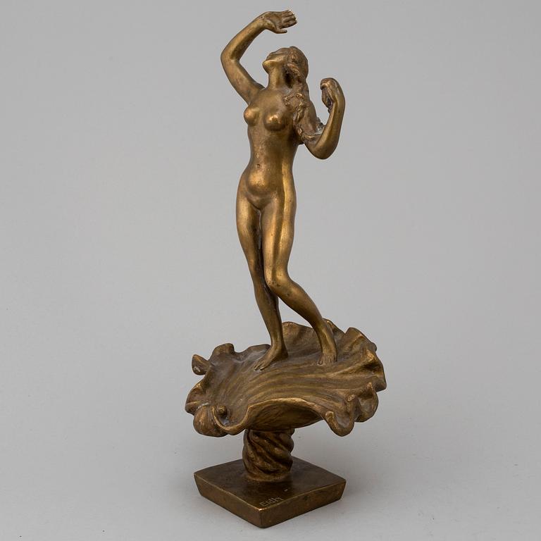 CARL ELDH, skulptur, guldpatinerad brons, signerad Eldh.