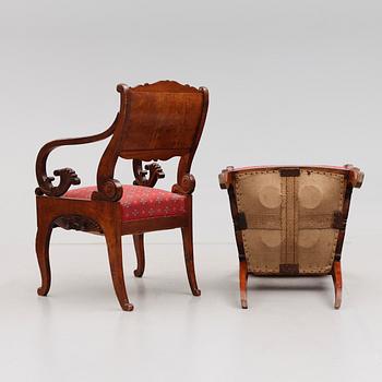 KARMSTOLAR, 1 par, Baltikum, 1800-talets första hälft.