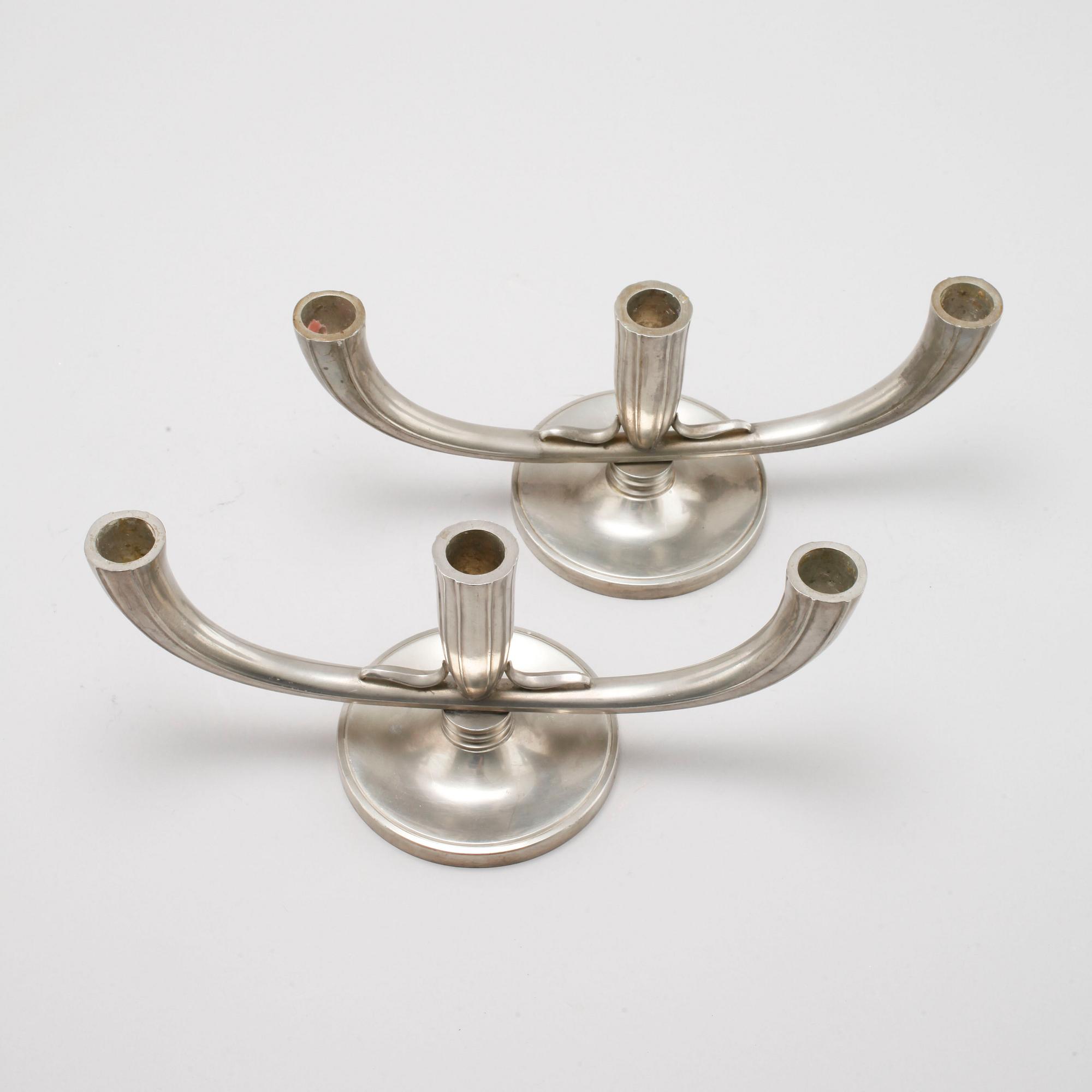 LJUSSTAKAR, ett par, tenn, GAB, 1936.