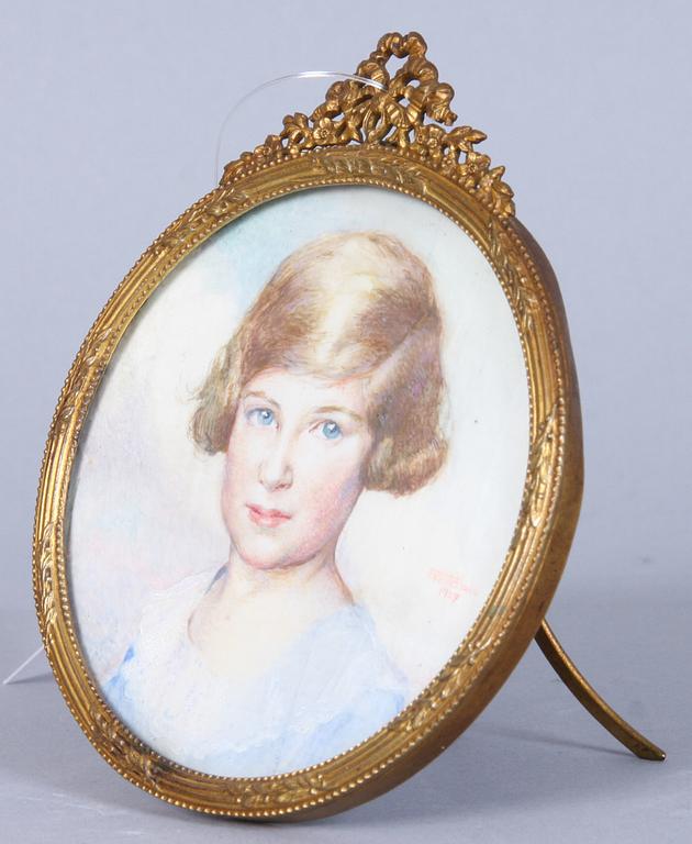 FRIED PAL, miniatyrmålning, sign o dat 1927.