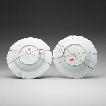 Two Swedish faience soup dishes, Rörstrand, dated 21/8 (17)69 and 21/8 (17)69.