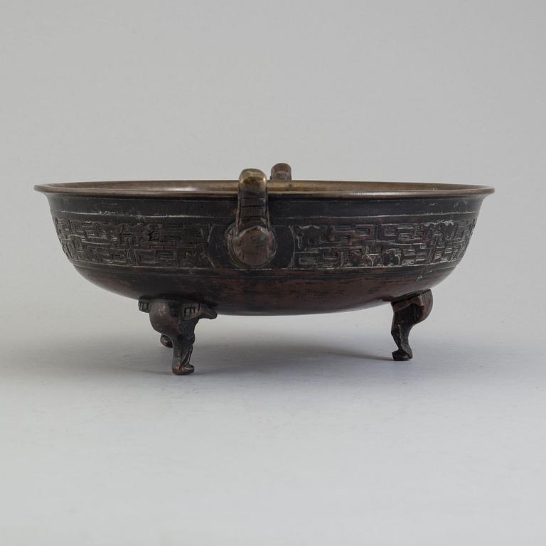 A Chinese 20th century bronze incense burner.