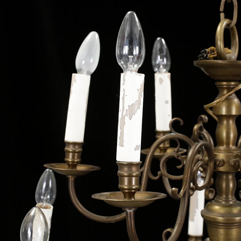 LJUSKRONA, mässing, barockstil, sannolikt 1800-talets slut.