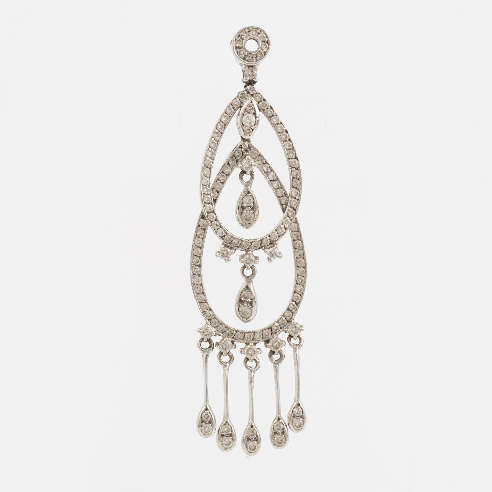 Hängsmycke vitguld med briljantslipade diamanter.