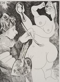 Pablo Picasso, "Peintre Bouffon peignant sur son Modèle", ur "Séries 156".
