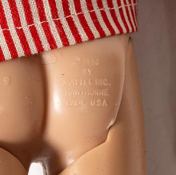 Barbie dolls, 4 pcs, along with clothes and accessories, Mattel, 1960s.